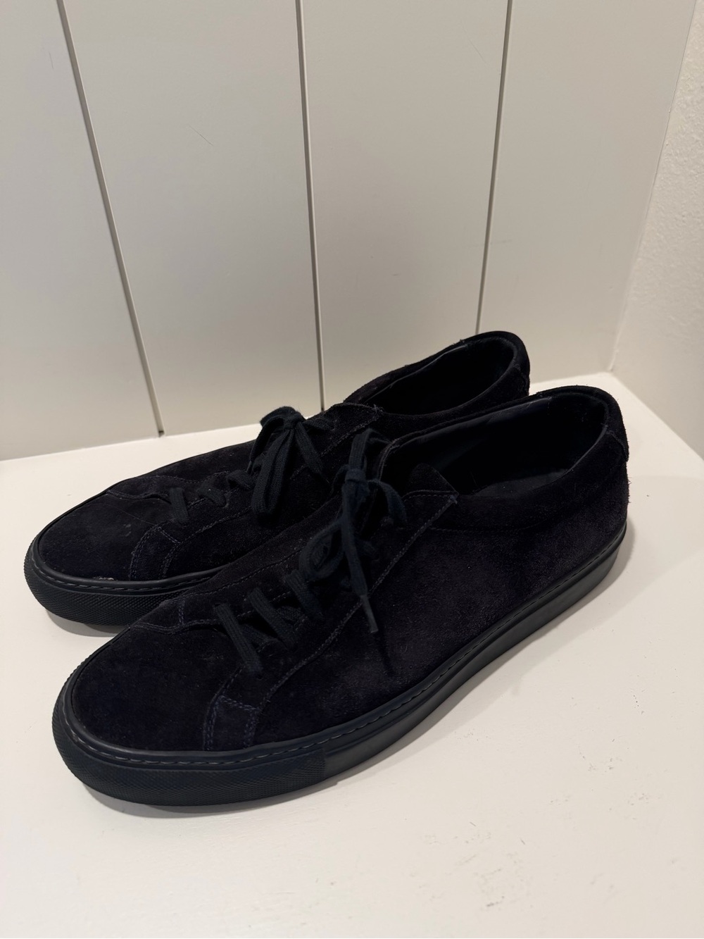 Common Projects Black Suede Low-Top Sneakers